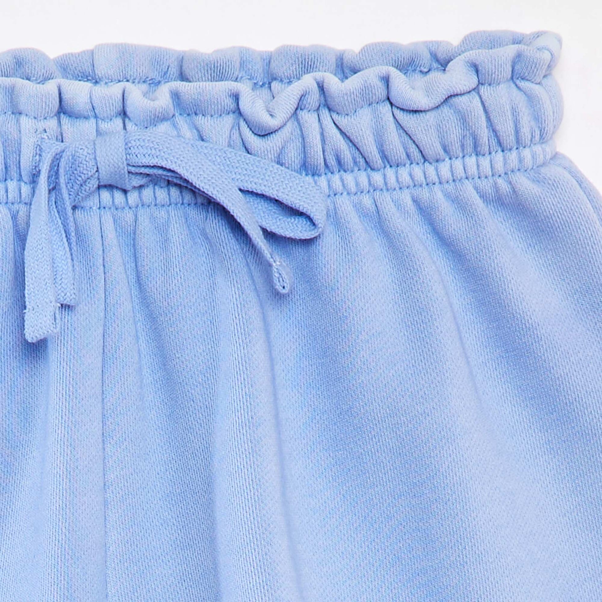Plain sweatshirt fabric shorts BLUE