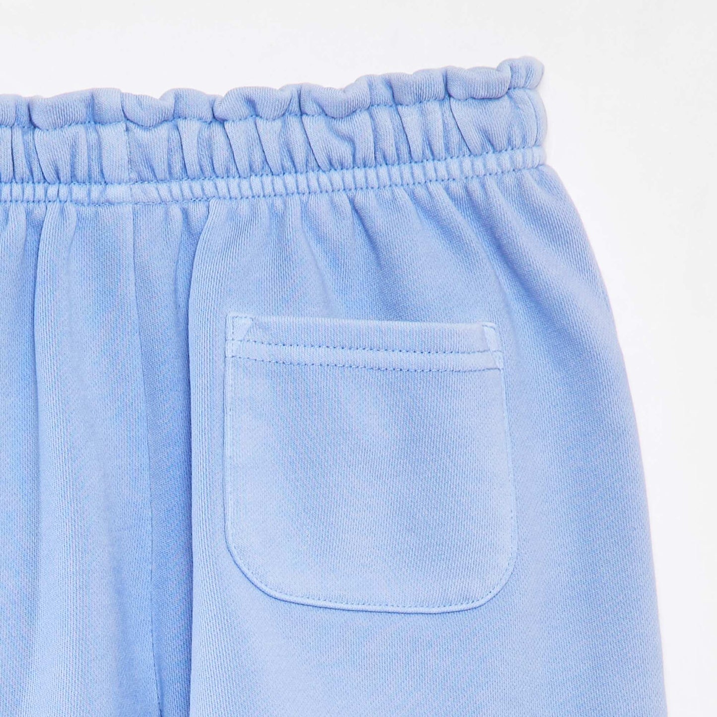 Plain sweatshirt fabric shorts BLUE