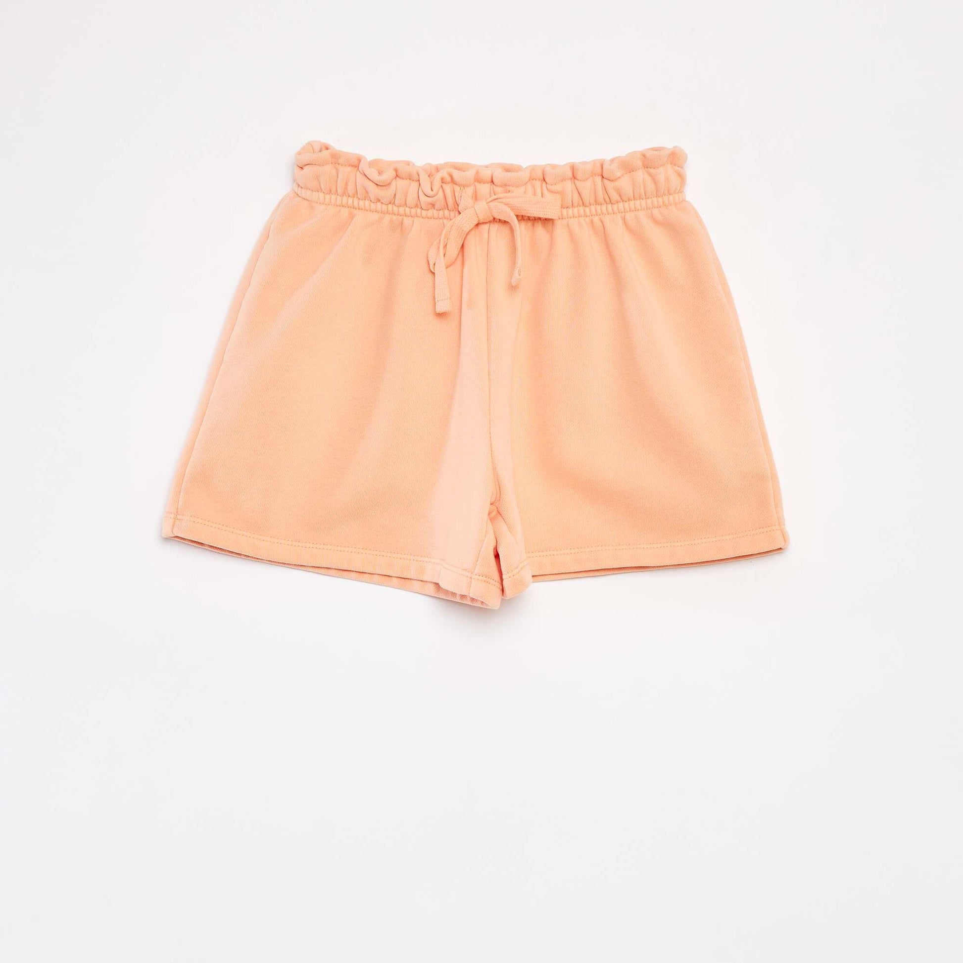 Plain sweatshirt fabric shorts ORANGE
