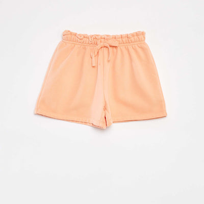 Plain sweatshirt fabric shorts ORANGE