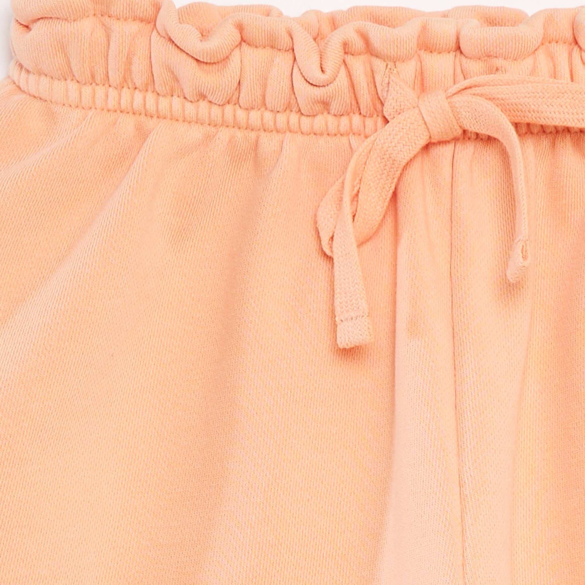 Plain sweatshirt fabric shorts ORANGE