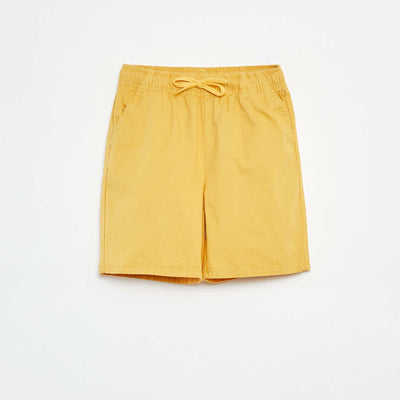 Plain chino-style Bermuda shorts YELLOW