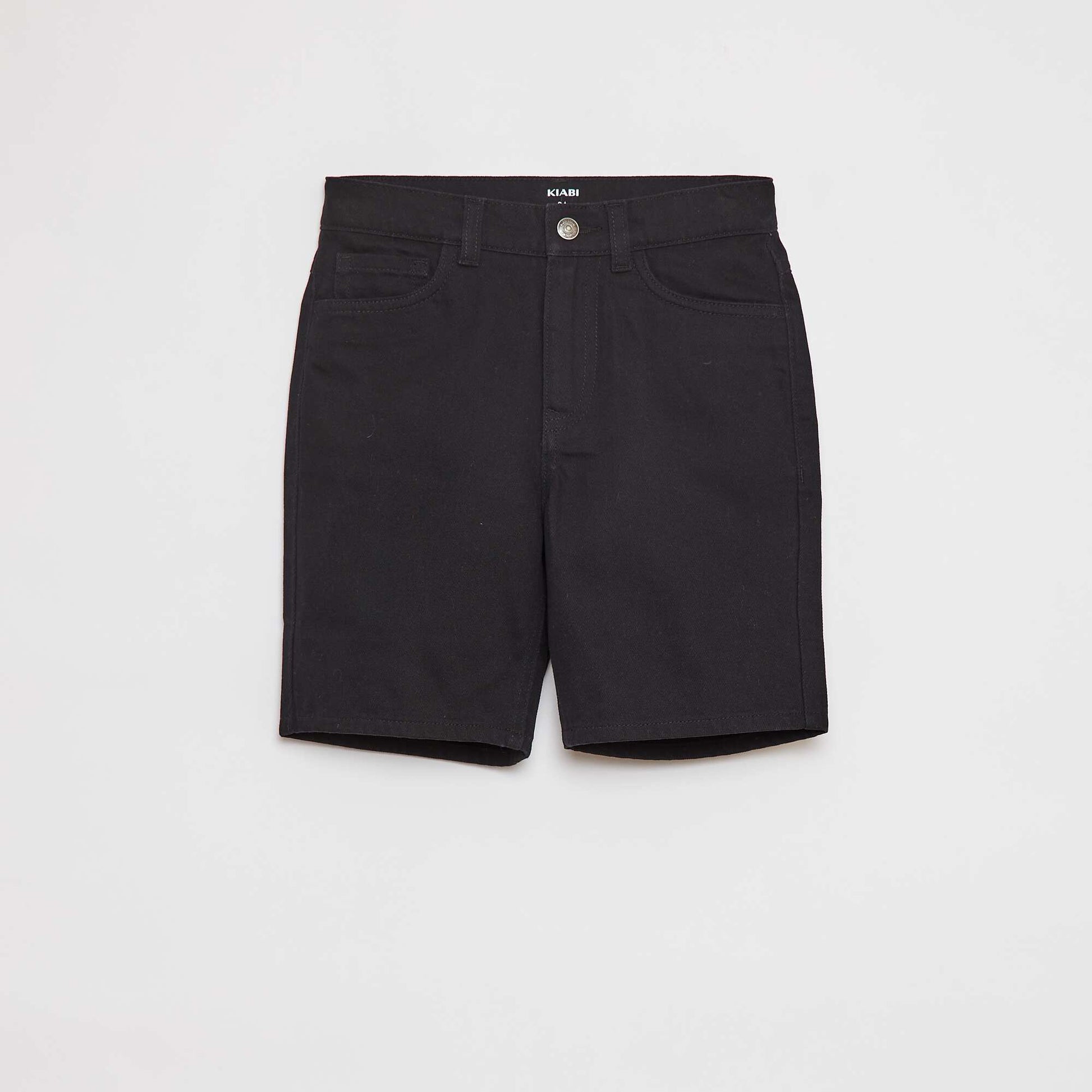 Loose-fit twill Bermuda shorts BLACK