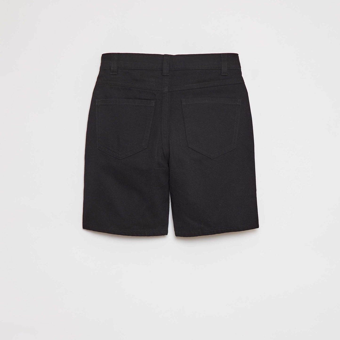 Loose-fit twill Bermuda shorts BLACK