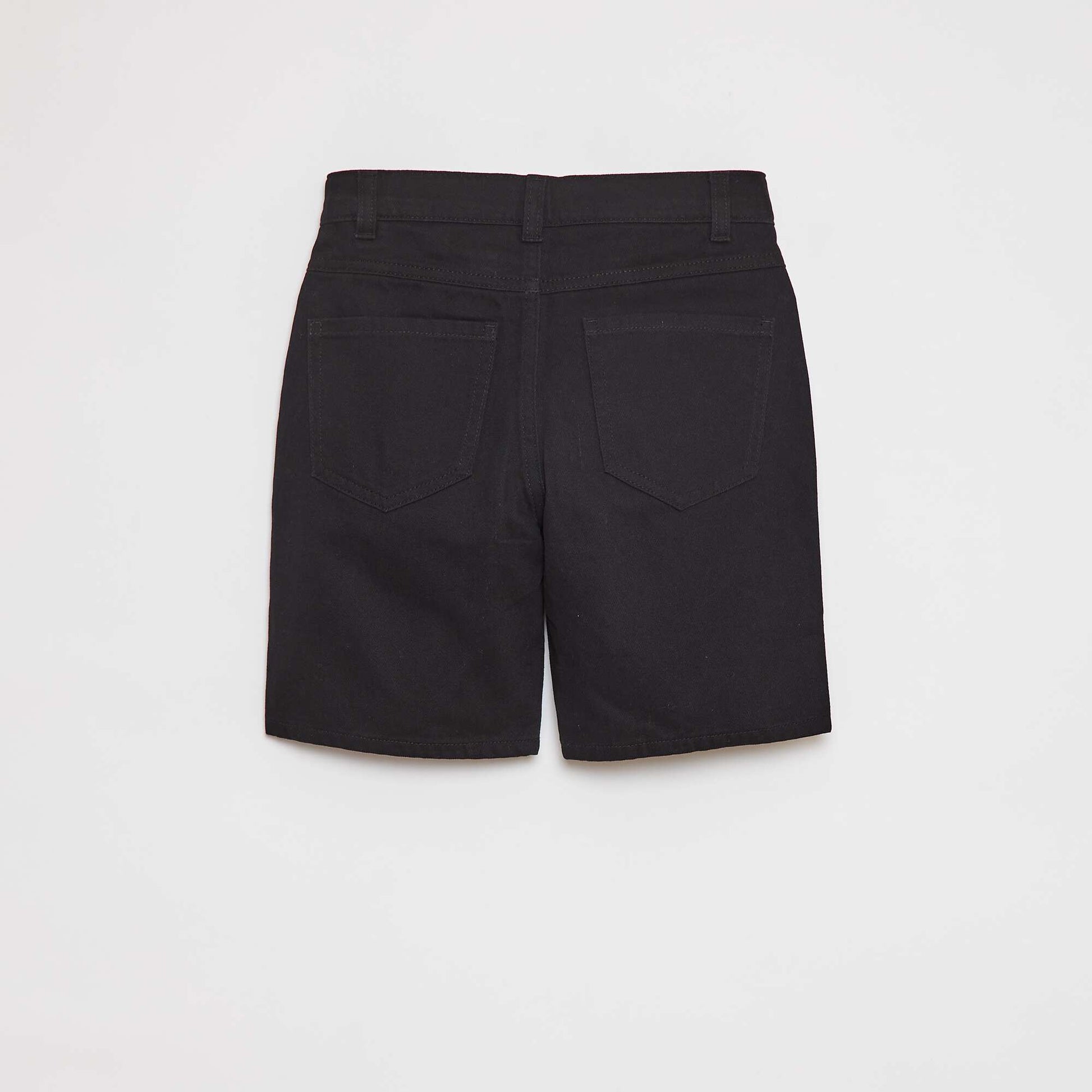 Loose-fit twill Bermuda shorts BLACK