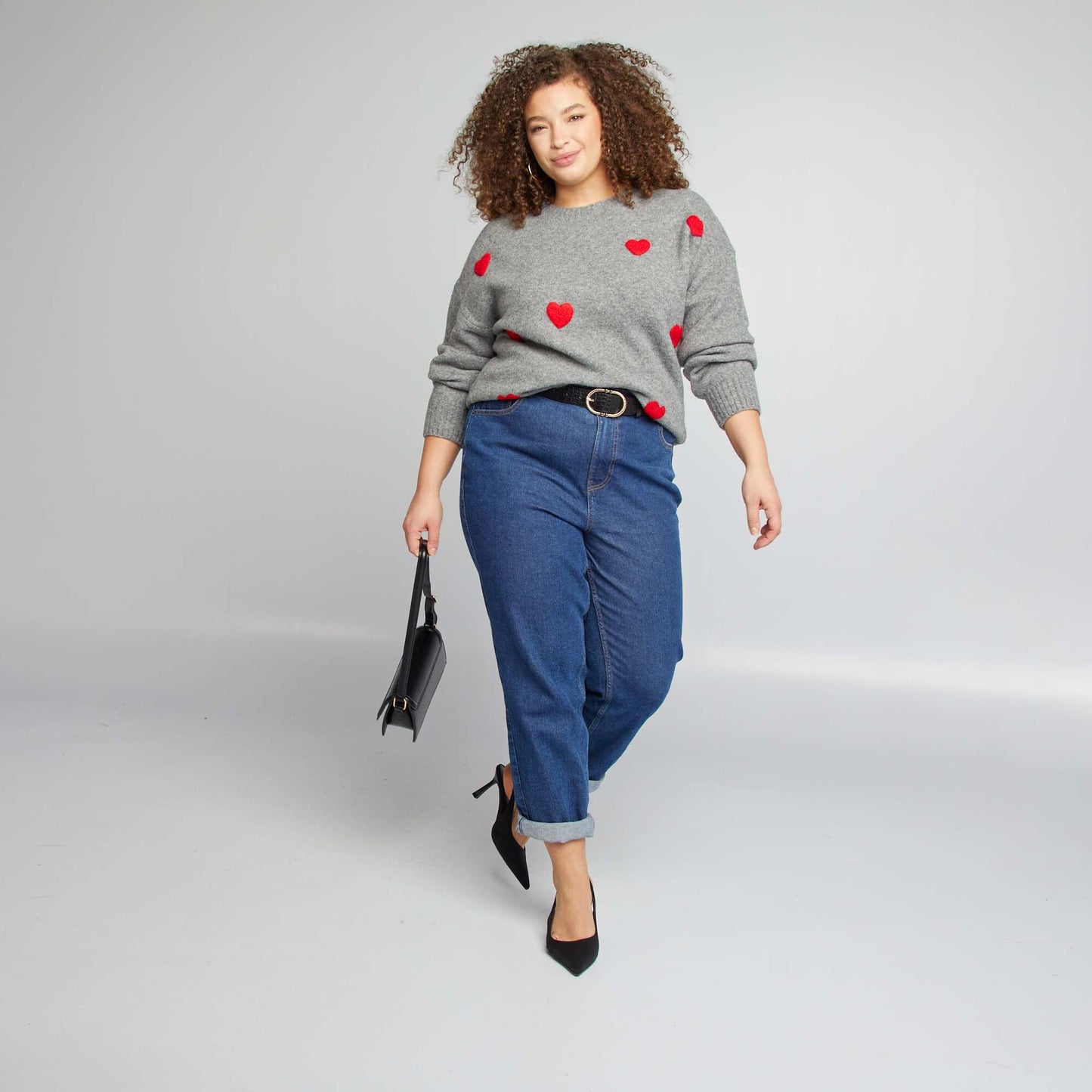 Sweater with hearts - Valentine's Day GREY