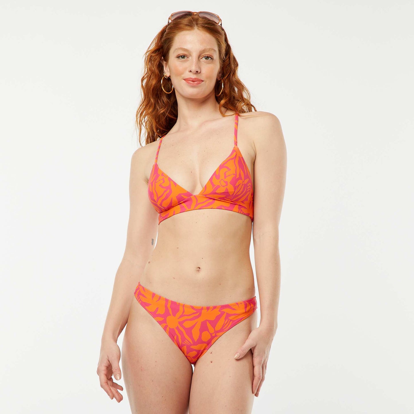 Leaf print bikini bottoms PINK