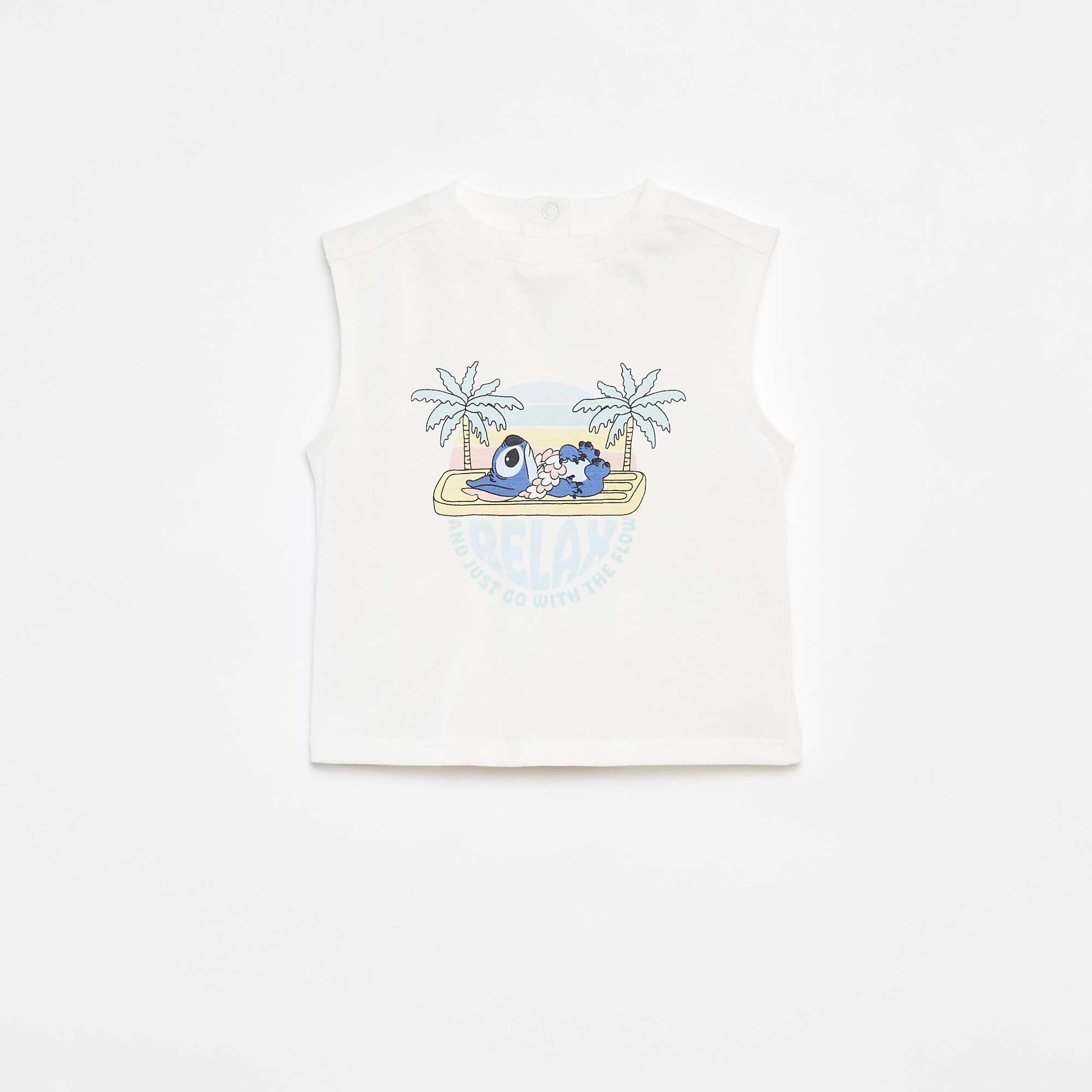 'Disney' printed cotton vest top WHITE