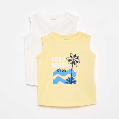 Pack of 2 vest tops YELLOW
