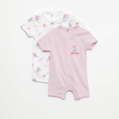 Pack of 2 Disney short-sleeved rompers WHITE