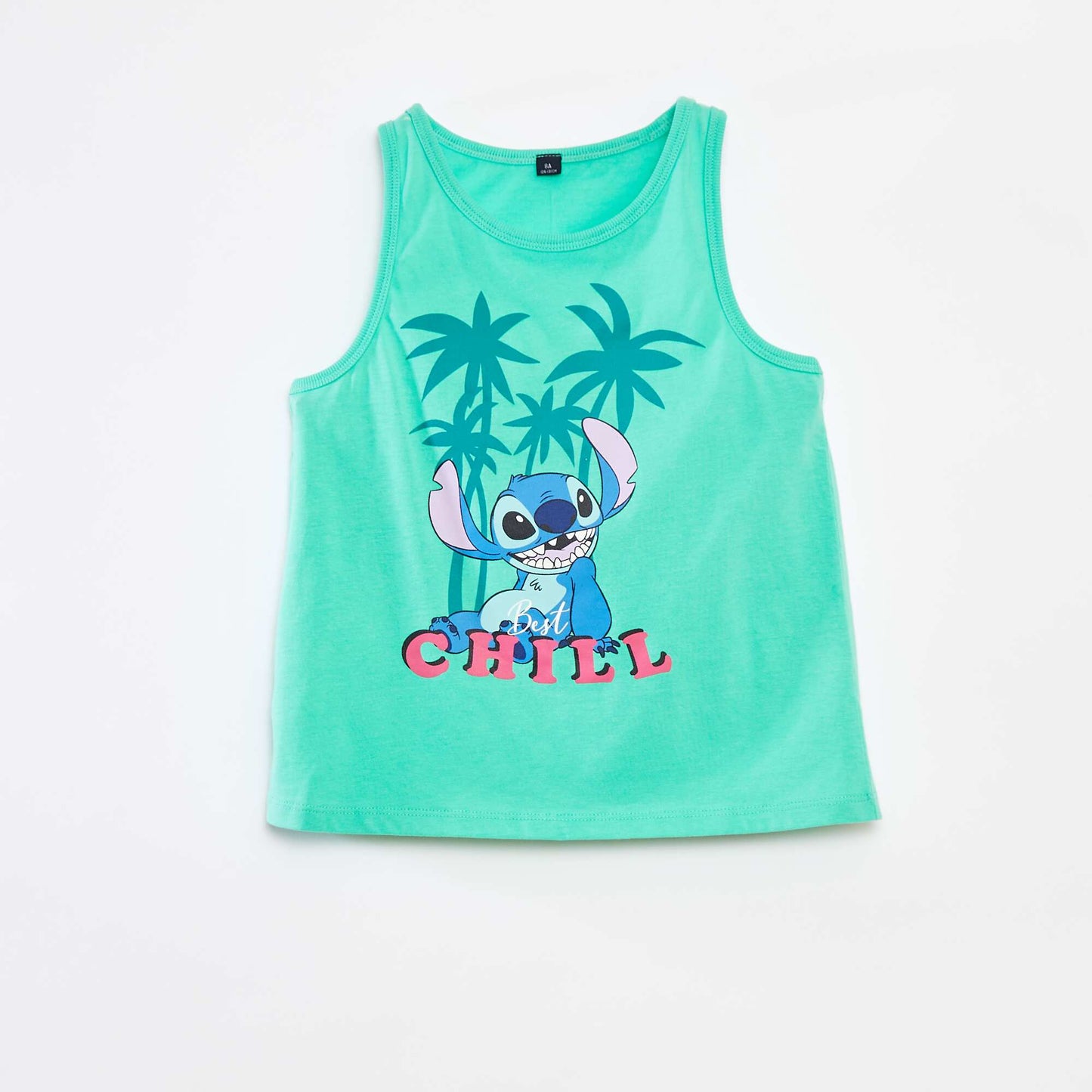 'Stitch' print vest top GREEN