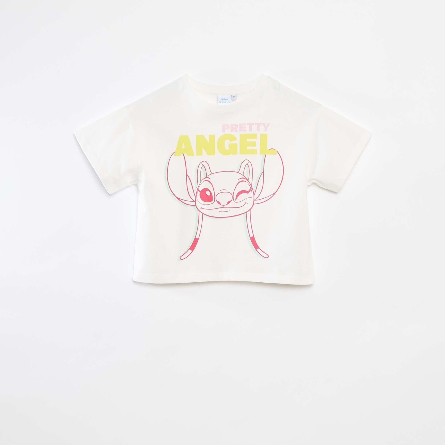 Stitch cropped T-shirt WHITE