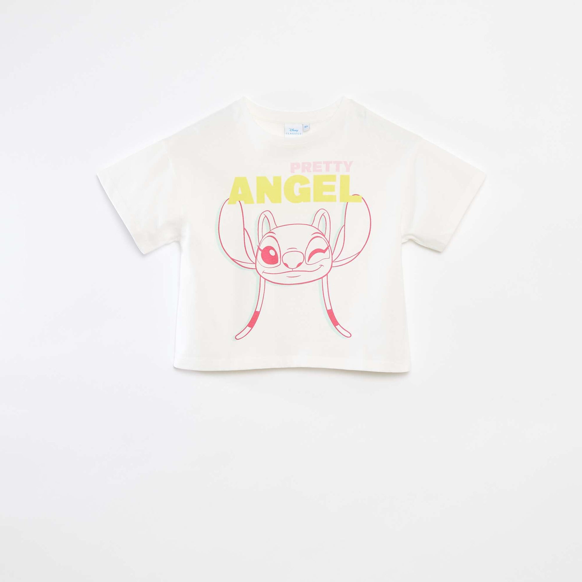 Stitch cropped T-shirt WHITE