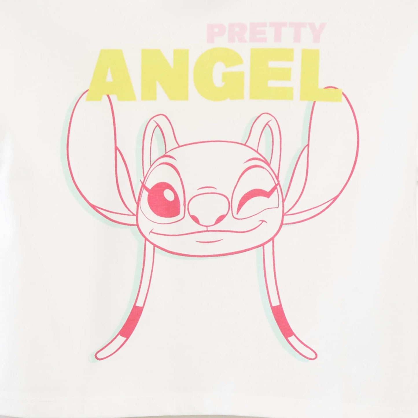 Stitch cropped T-shirt WHITE