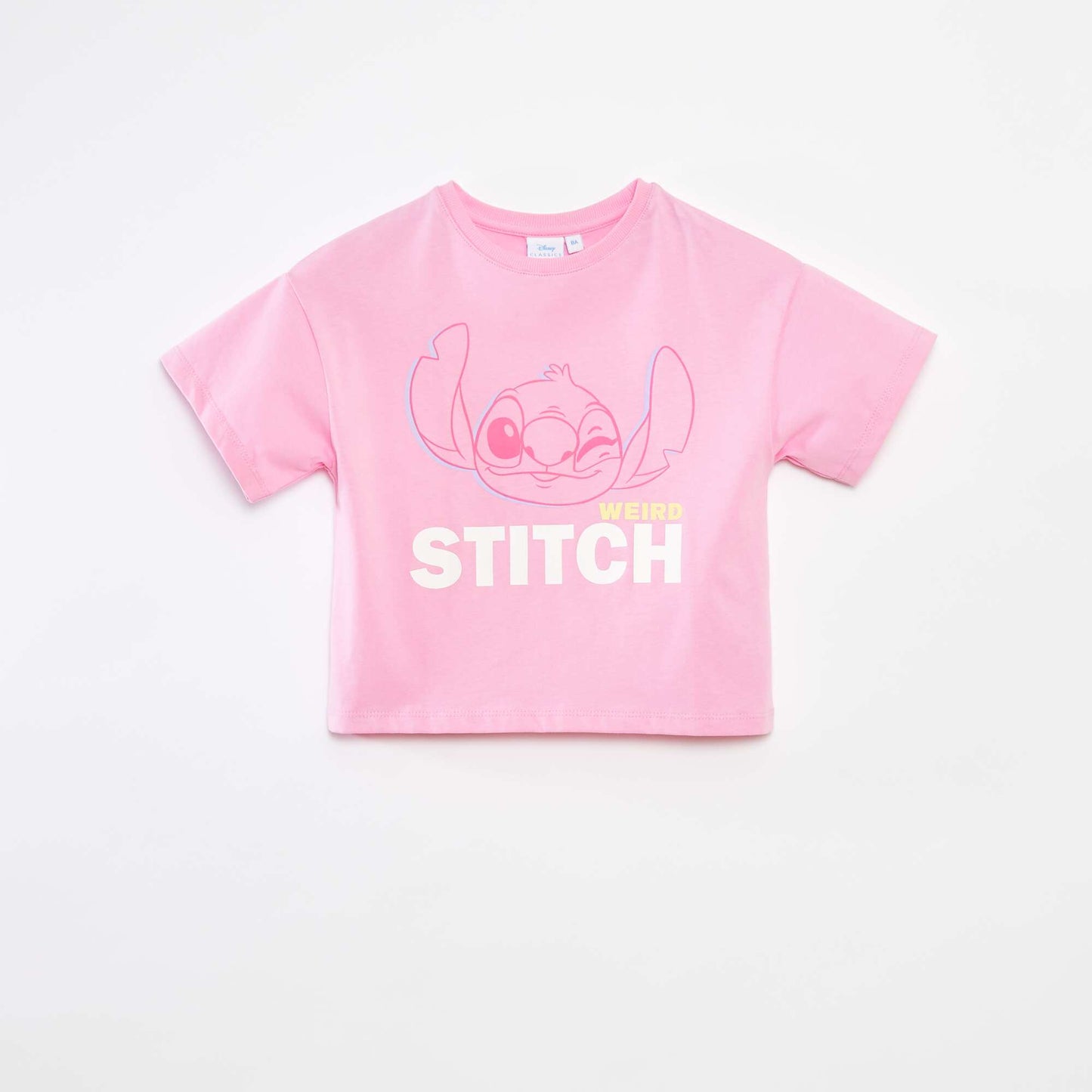 Stitch cropped T-shirt PINK