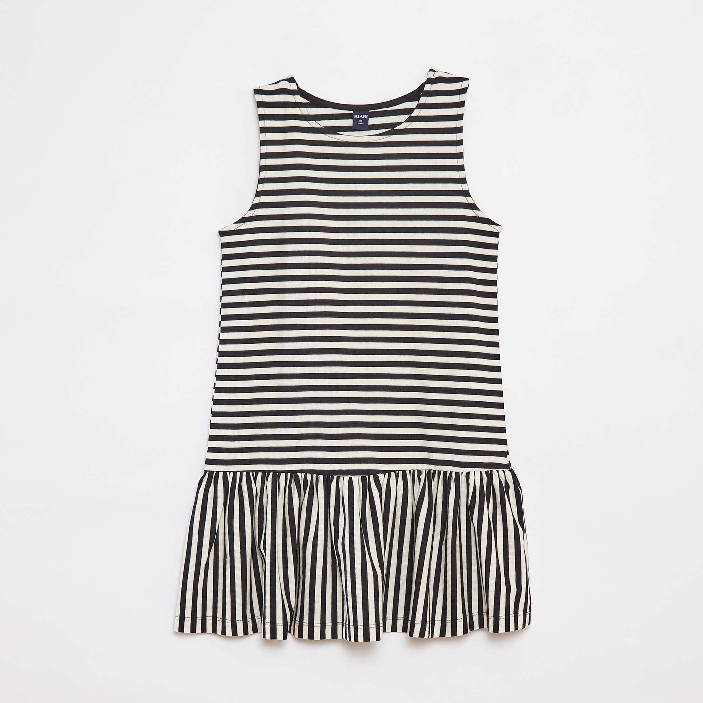 Flounced sleeveless dress BLACK
