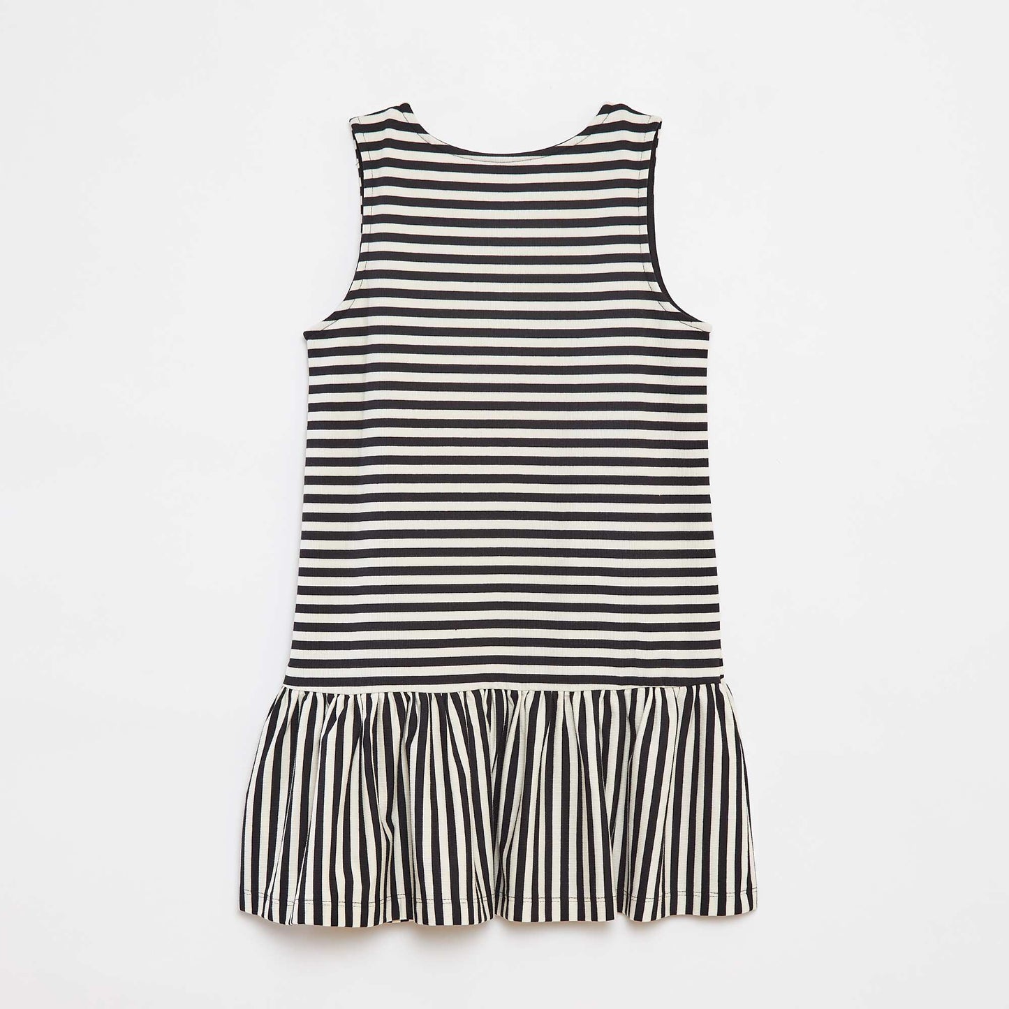 Flounced sleeveless dress BLACK