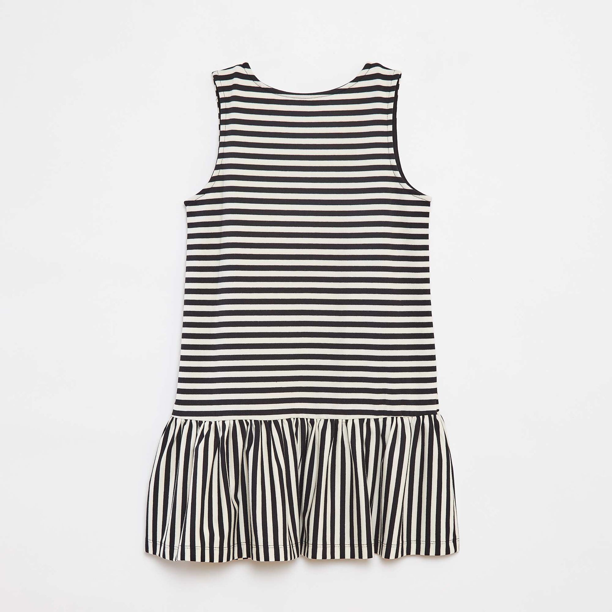 Flounced sleeveless dress BLACK