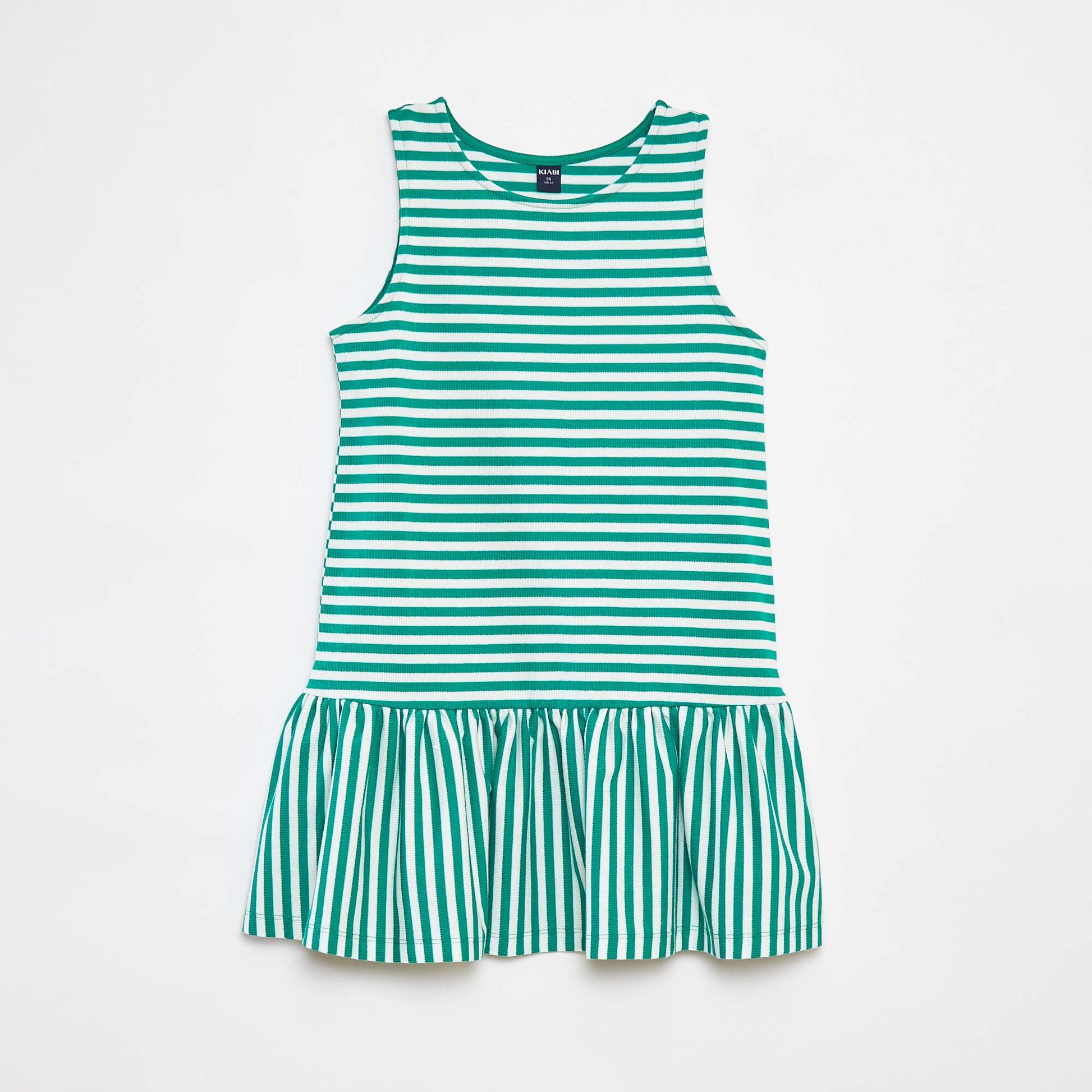 Flounced sleeveless dress GREEN