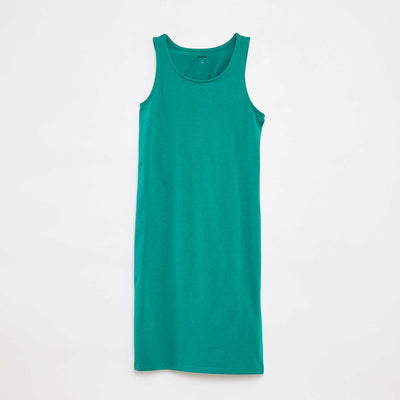 Sleeveless backless dress GREEN