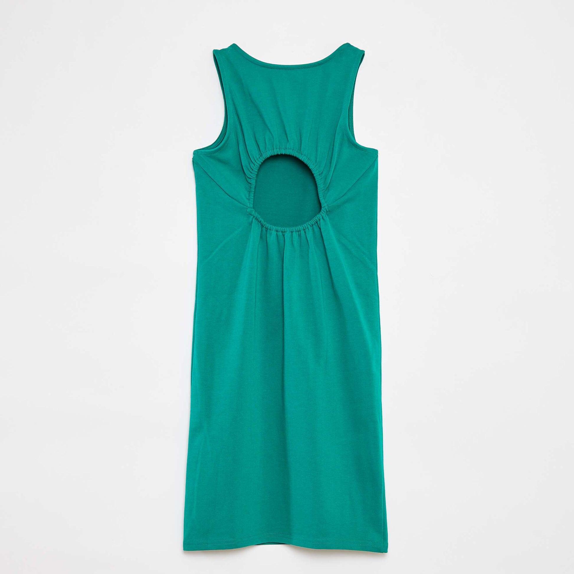 Sleeveless backless dress GREEN