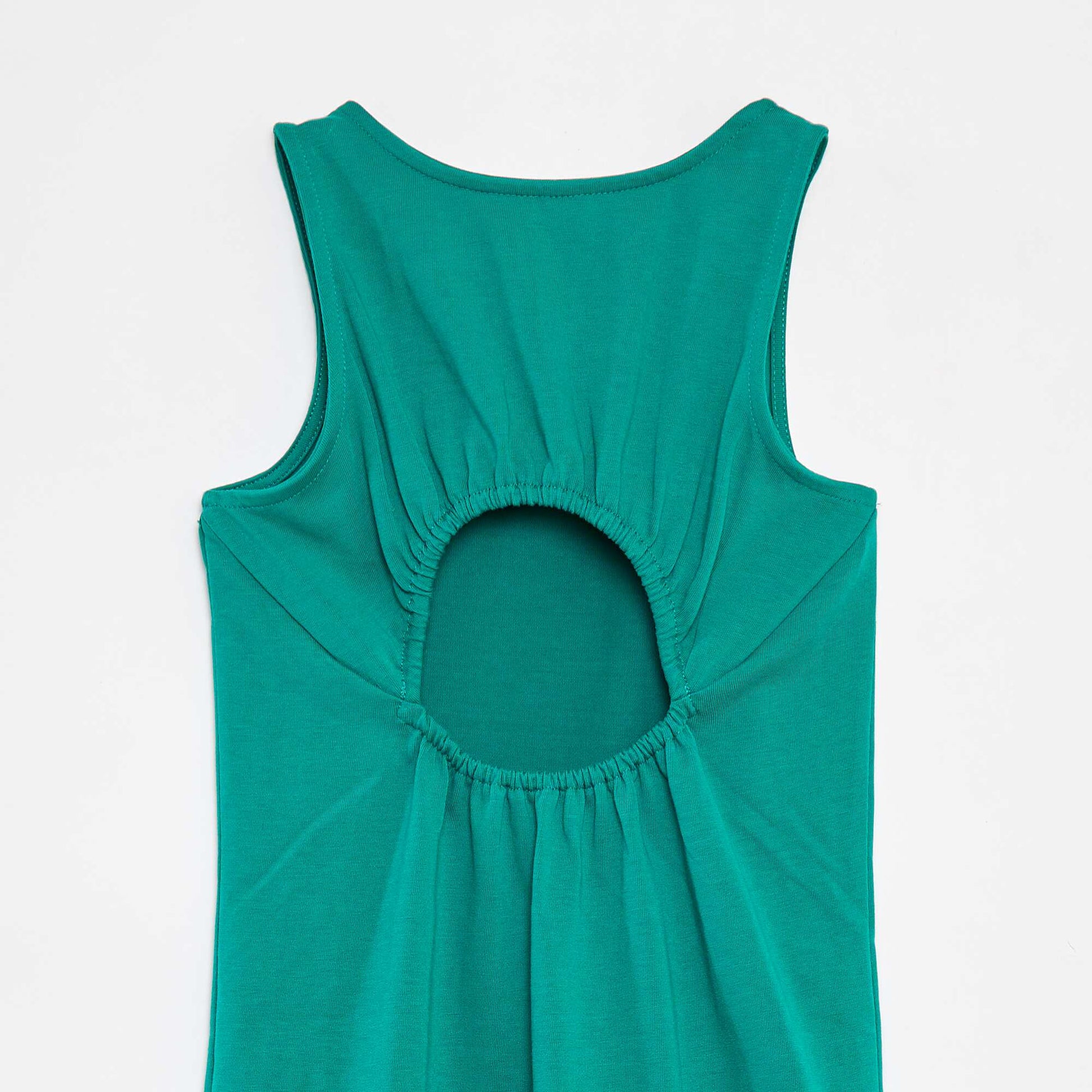Sleeveless backless dress GREEN