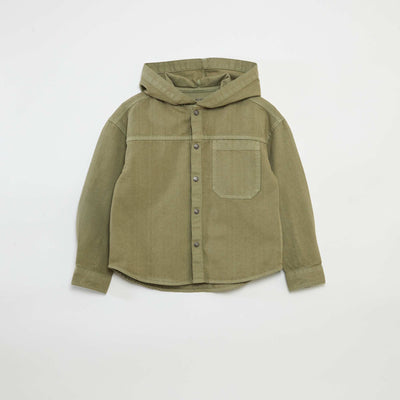 Regular-fit overshirt with hood KHAKI