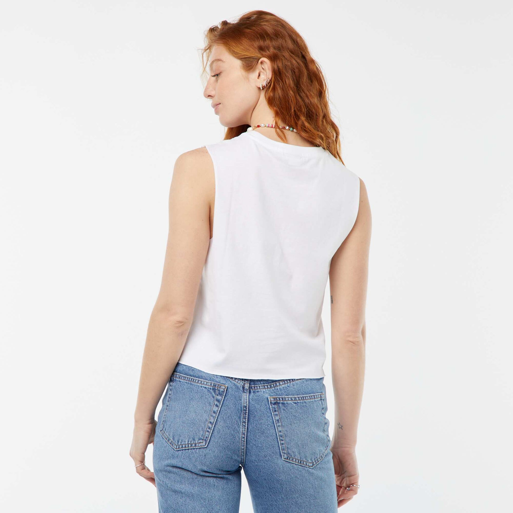 Disney Stitch sleeveless T-shirt WHITE