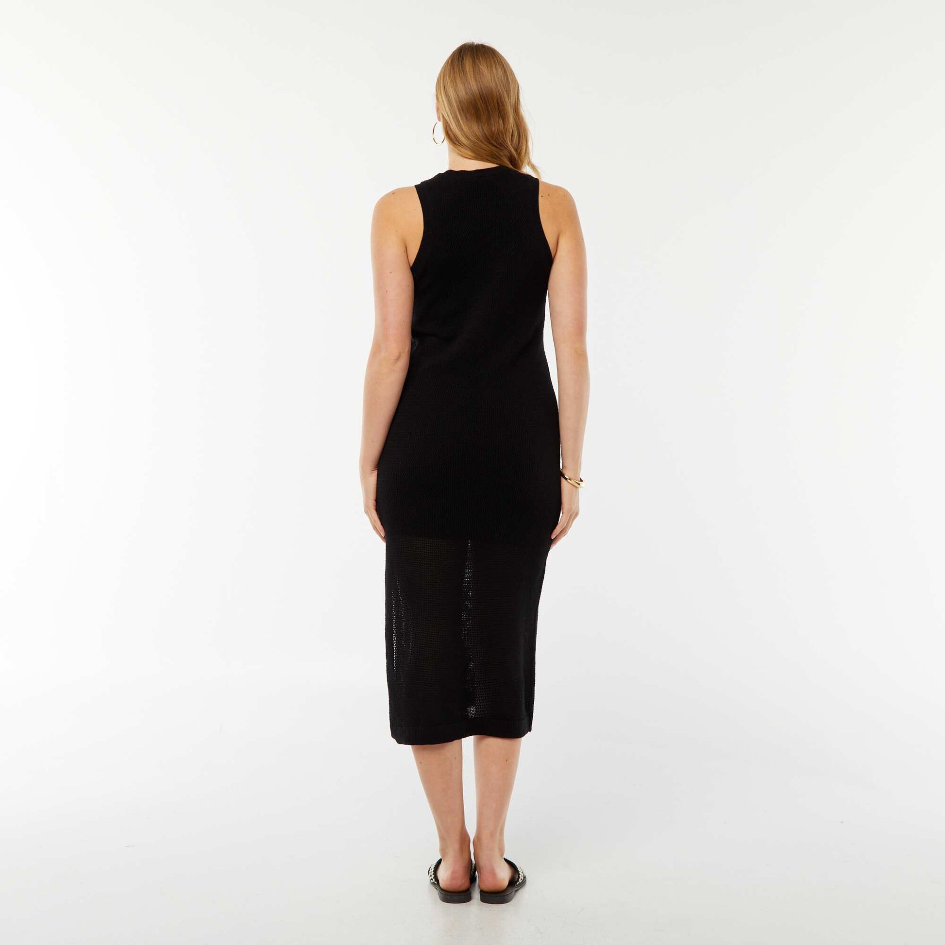 Long sleeveless dress BLACK