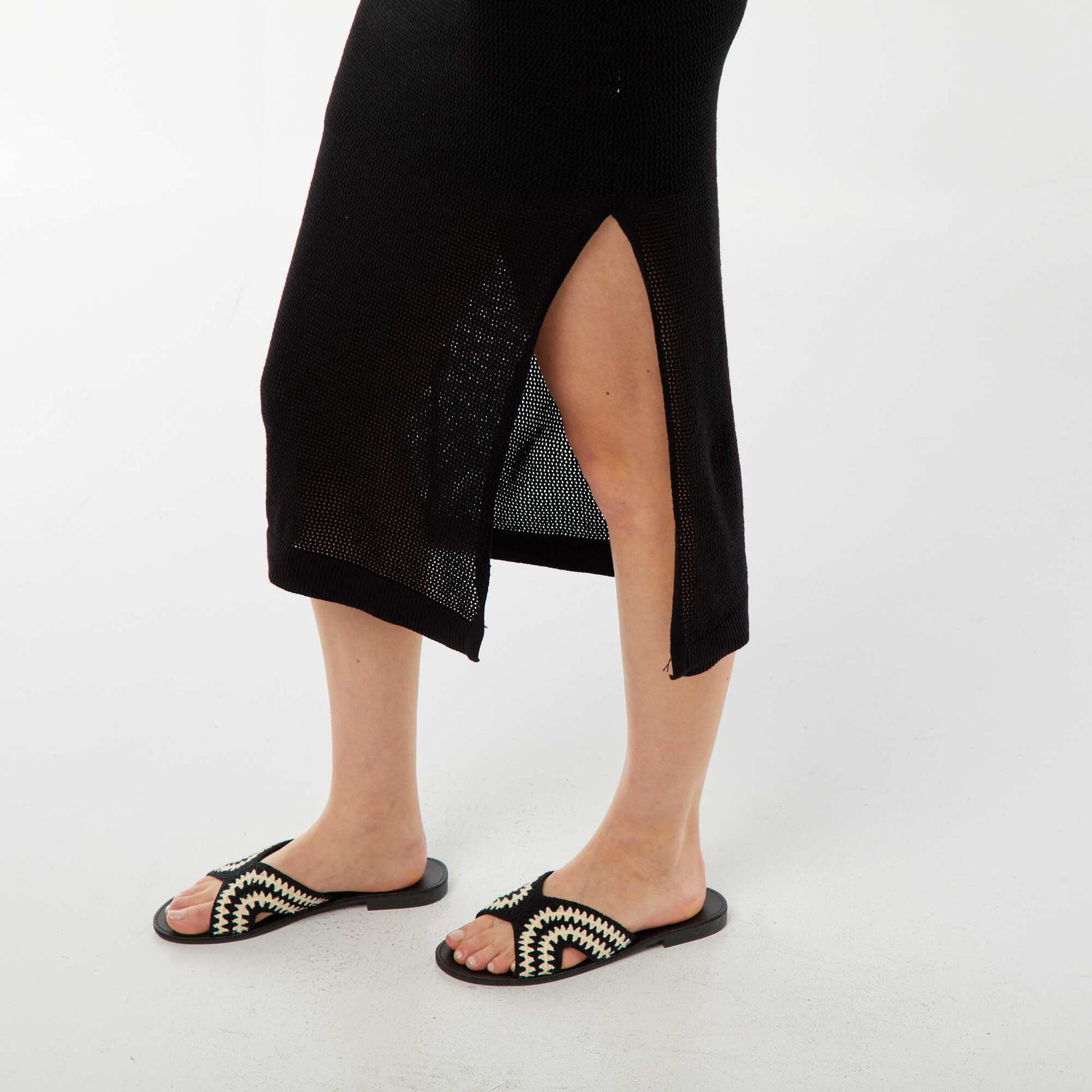Long sleeveless dress BLACK