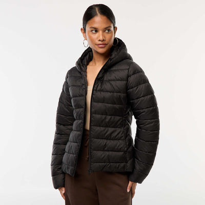 Lightweight Hooded Padded Jacket BLACK