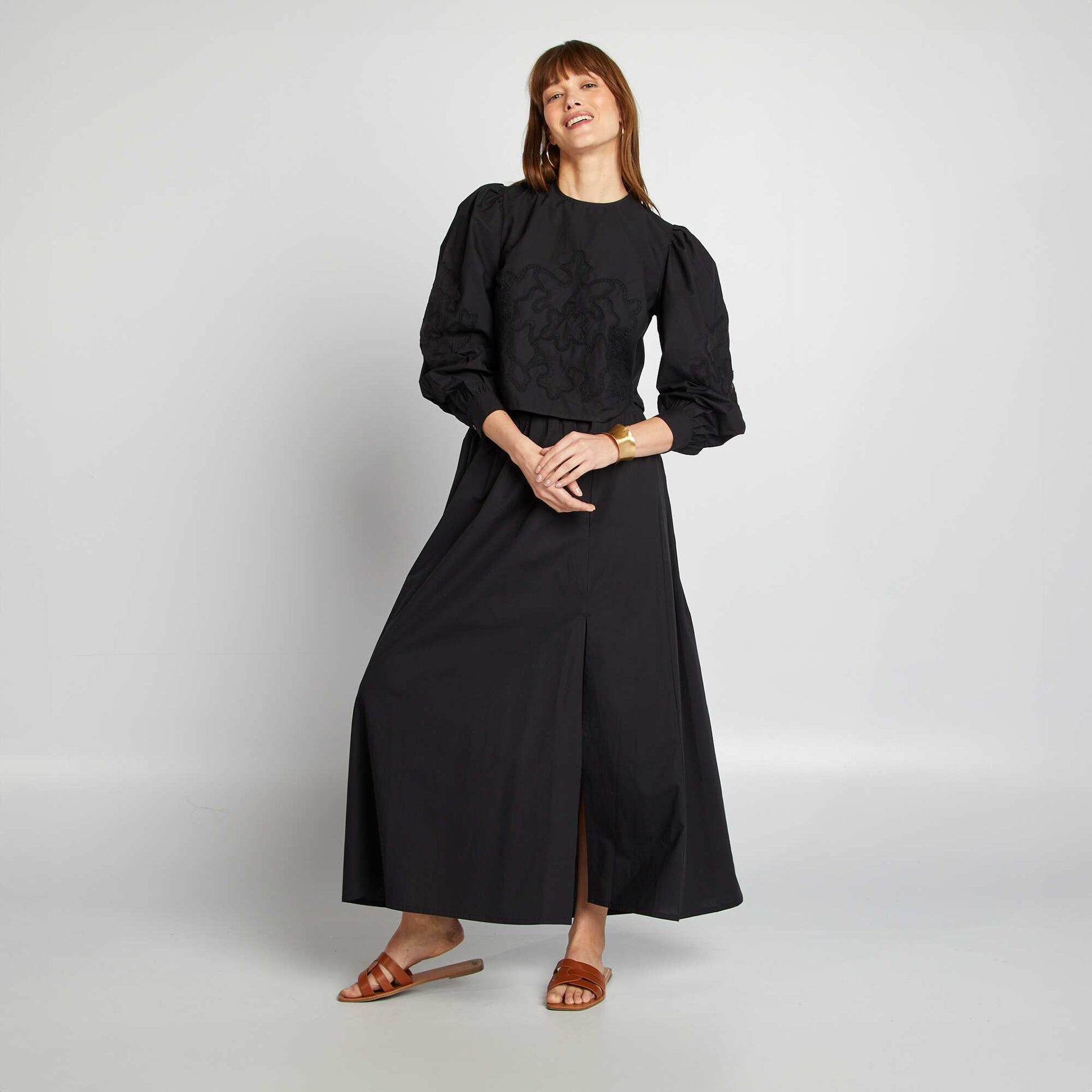 Cotton voile blouse BLACK