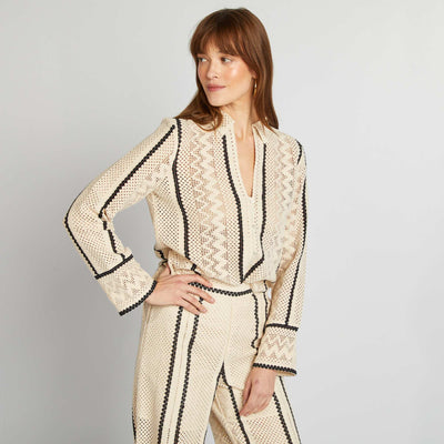 Crochet blouse BEIGE