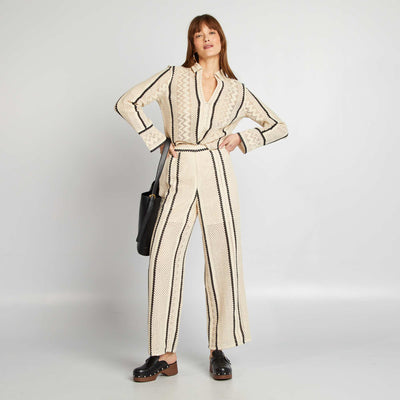 Macramé trousers BEIGE