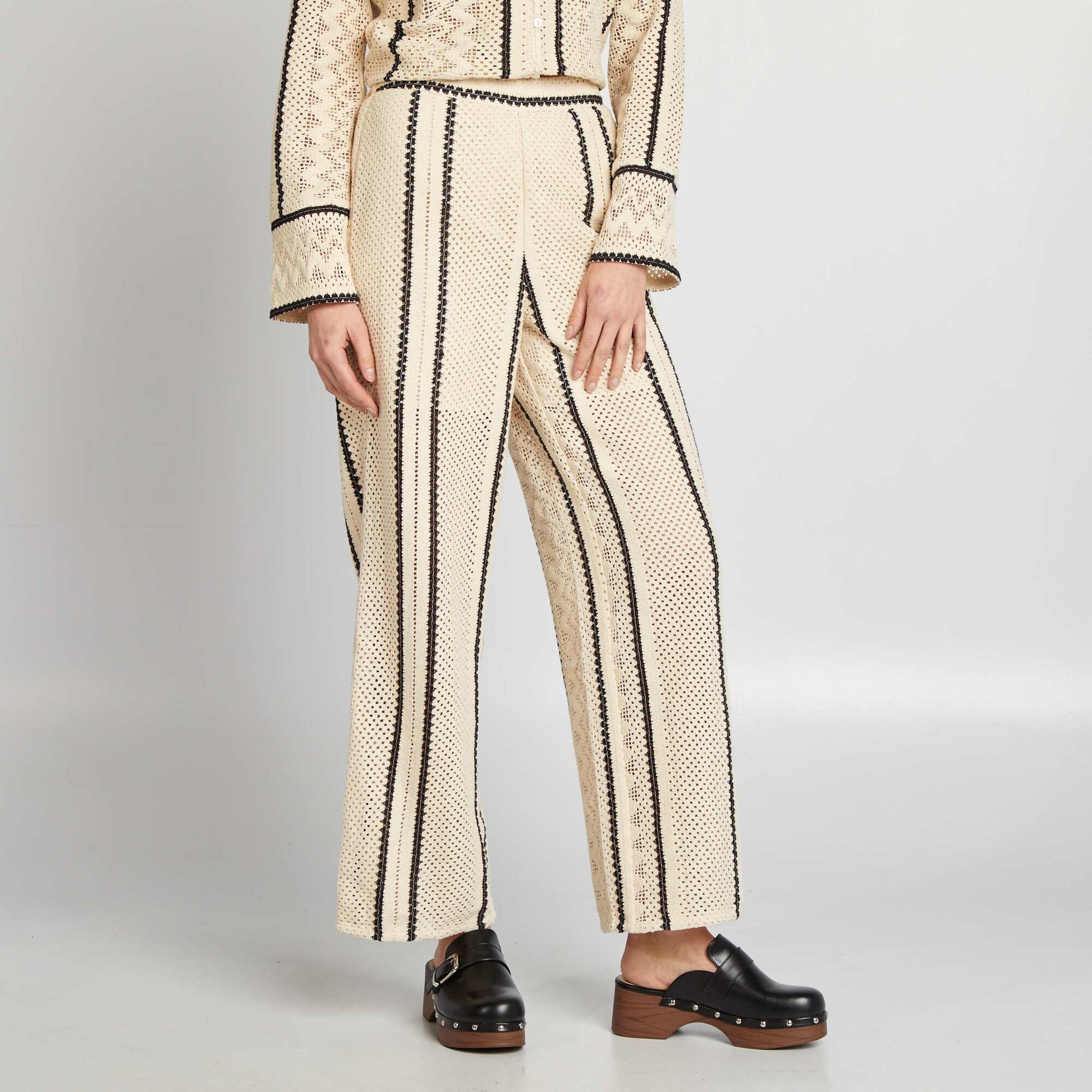Macramé trousers BEIGE
