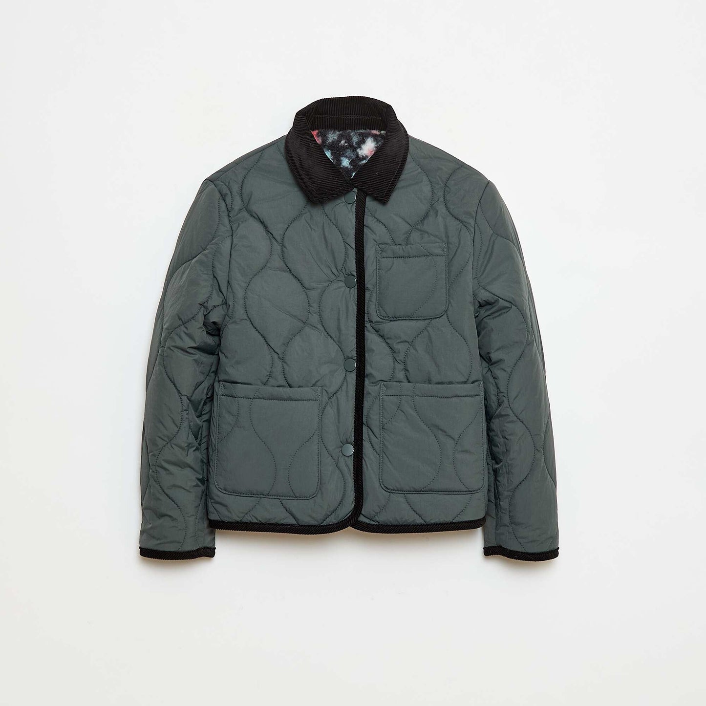 Reversible Warm Workwear Style Jacket KHAKI