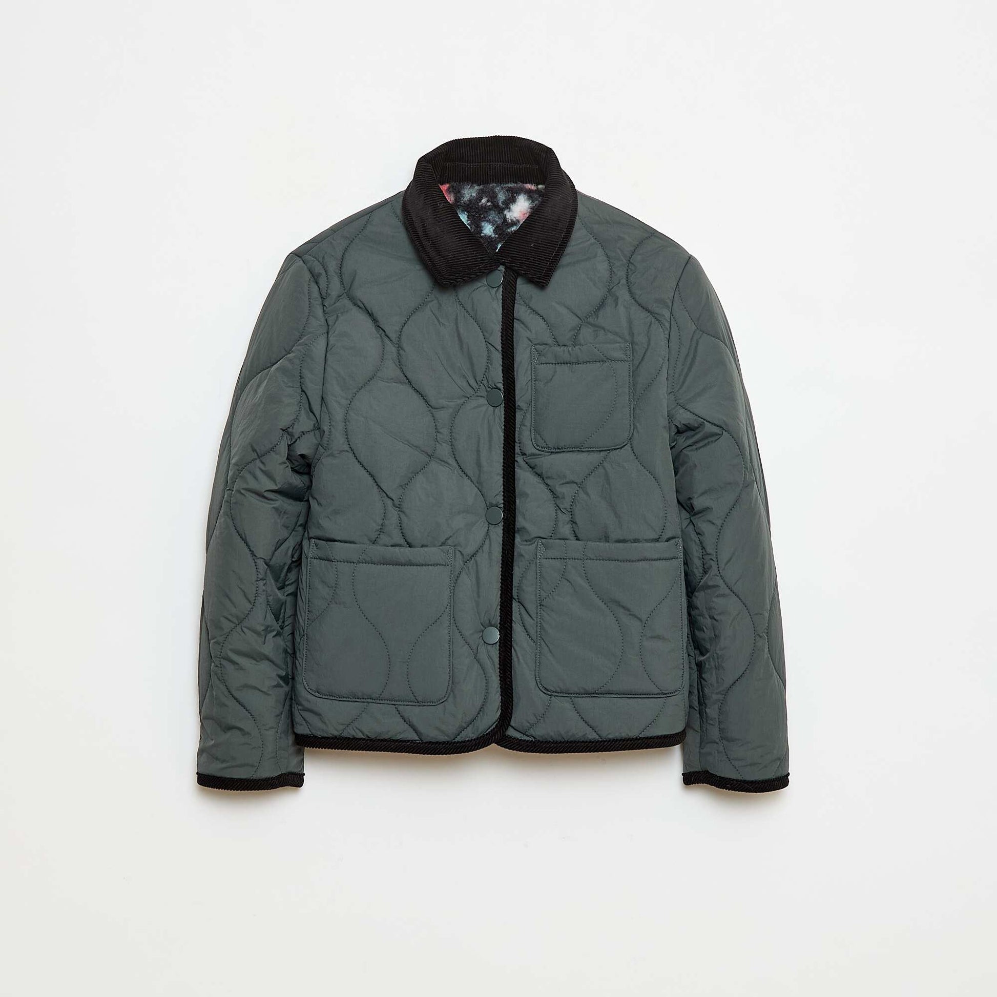 Reversible Warm Workwear Style Jacket KHAKI