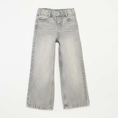 Wide-leg 5-pocket denim trousers GREY