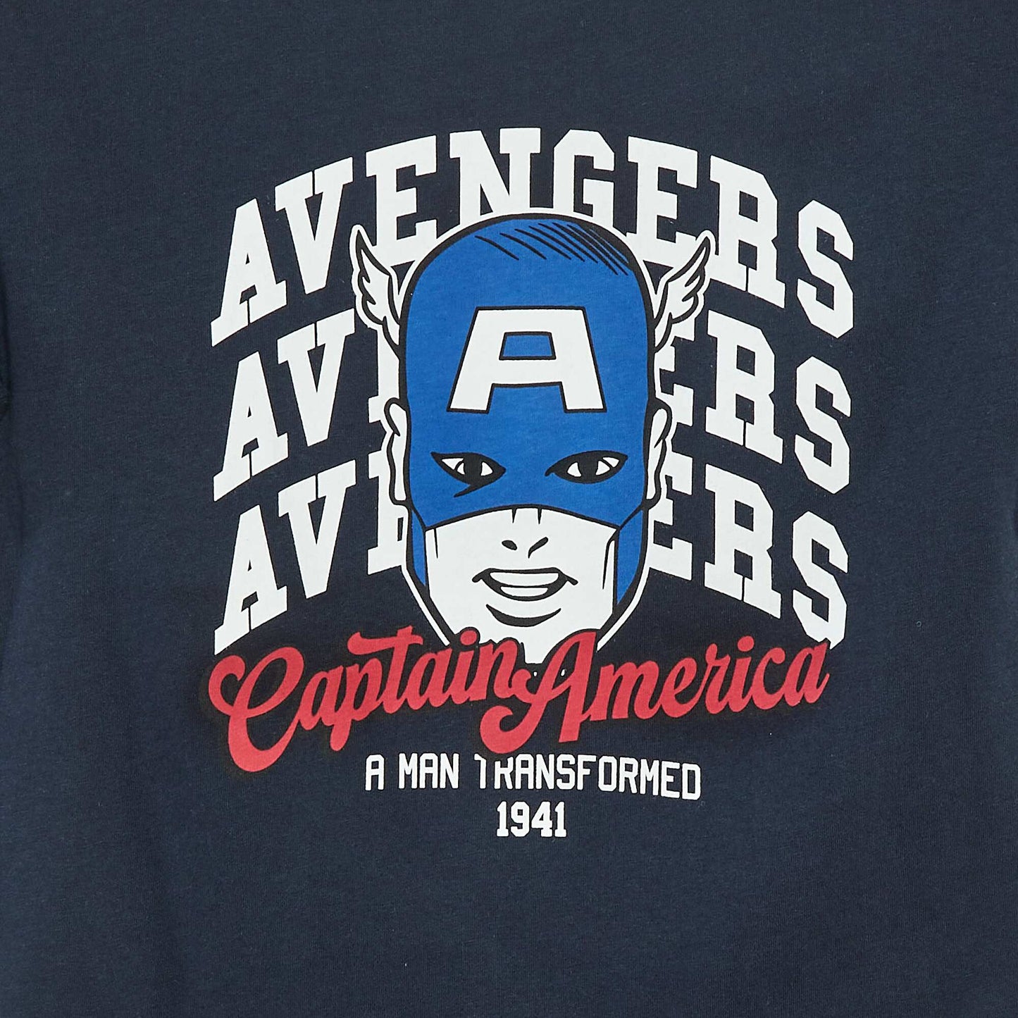 Marvel print short-sleeved T-shirt BLUE