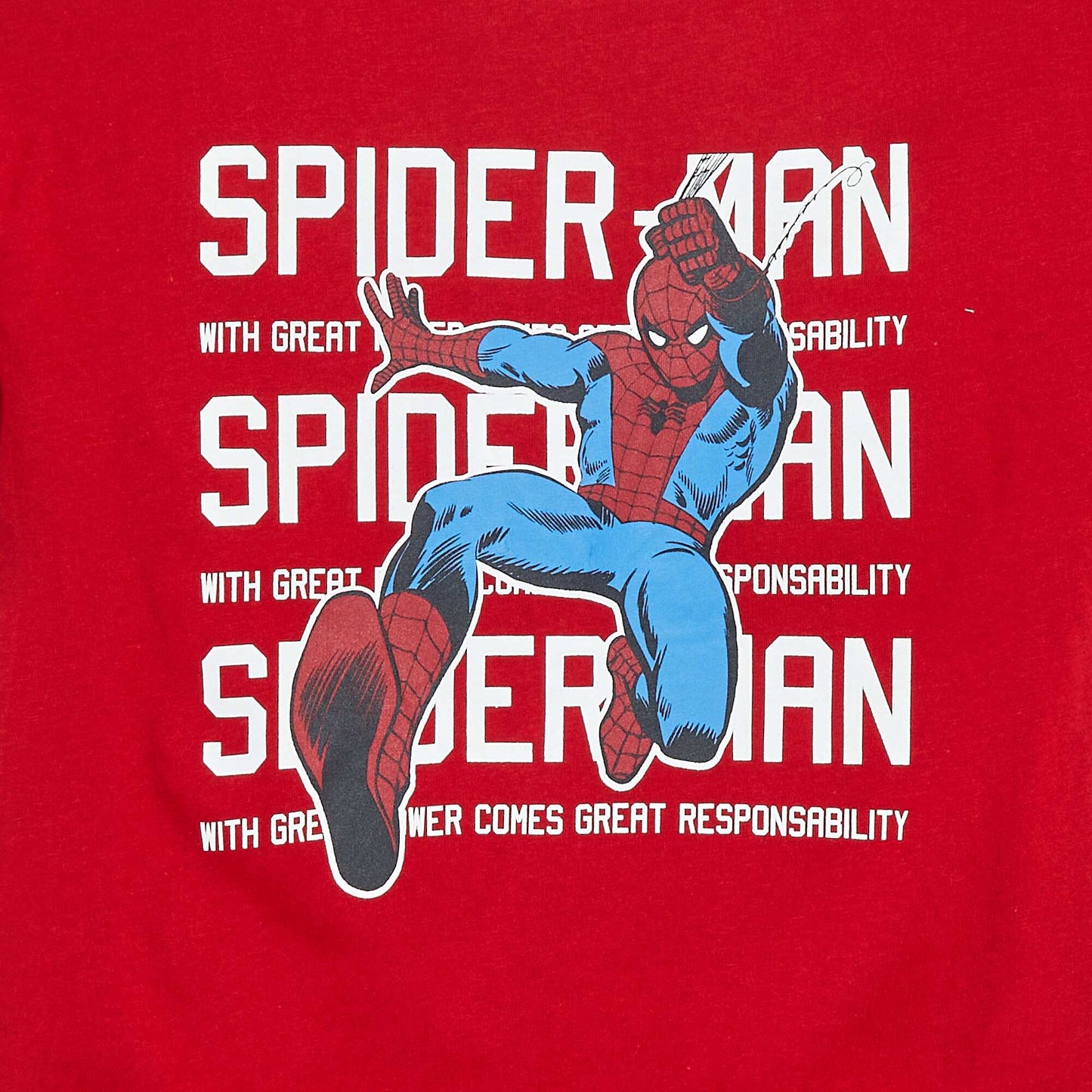 Marvel print short-sleeved T-shirt RED