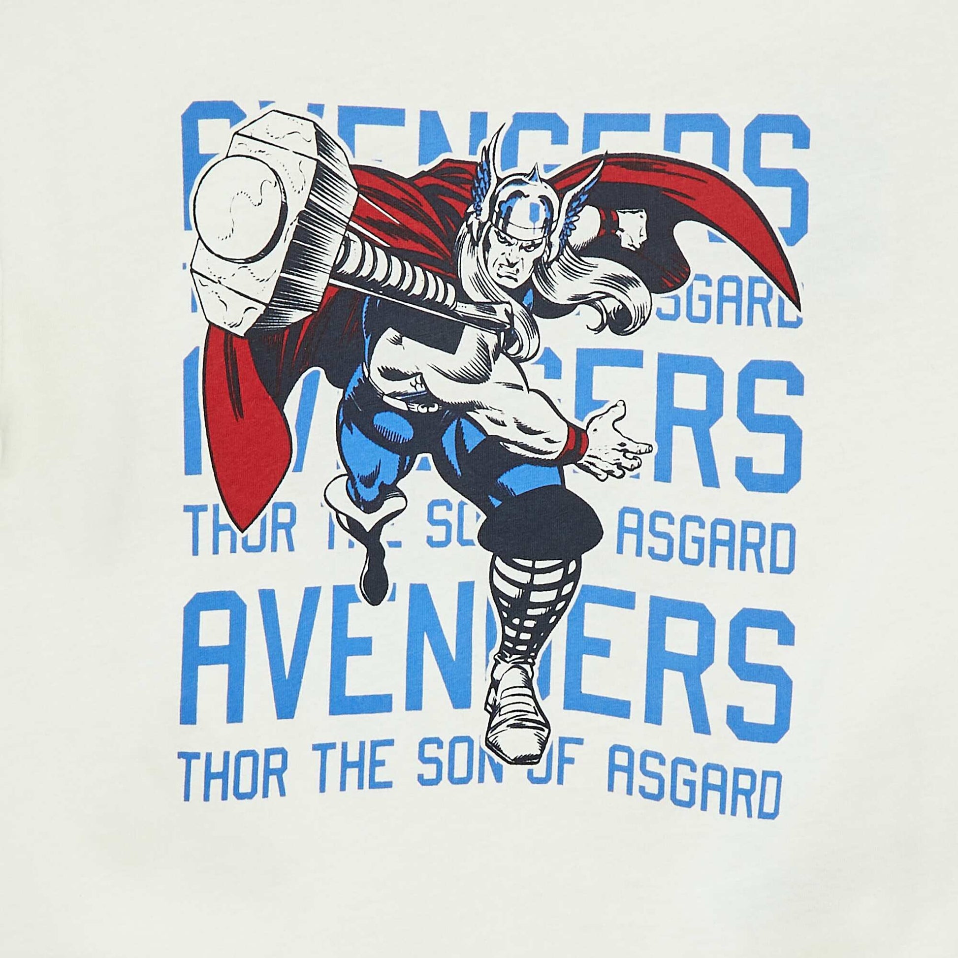 Marvel print short-sleeved T-shirt WHITE