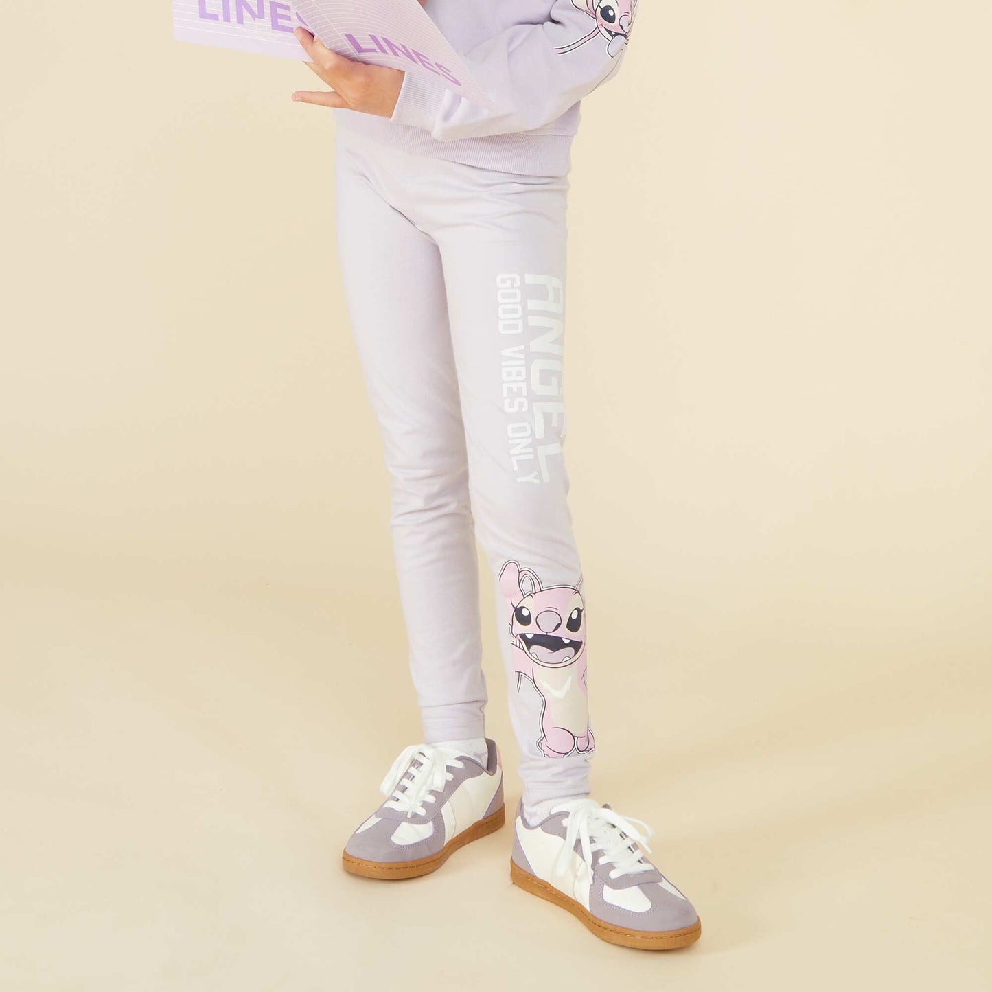 Stitch long leggings PURPLE