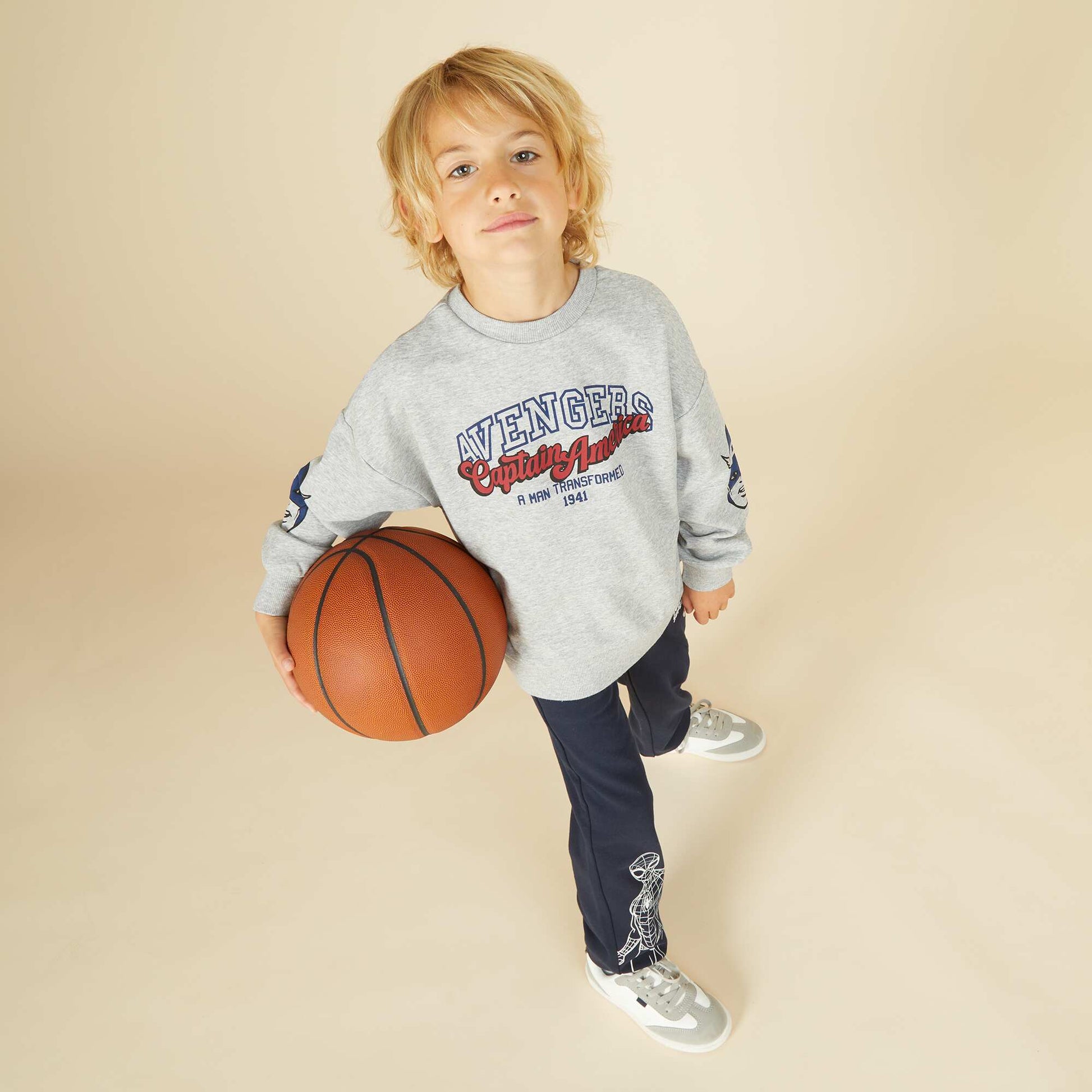 Captain America marl sweatshirt BEIGE