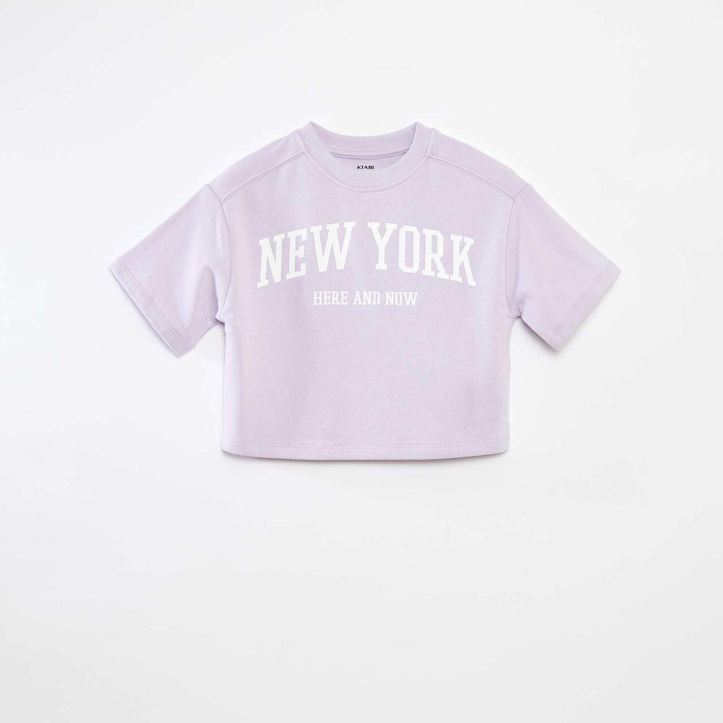 Short-sleeved cropped T-shirt PURPLE