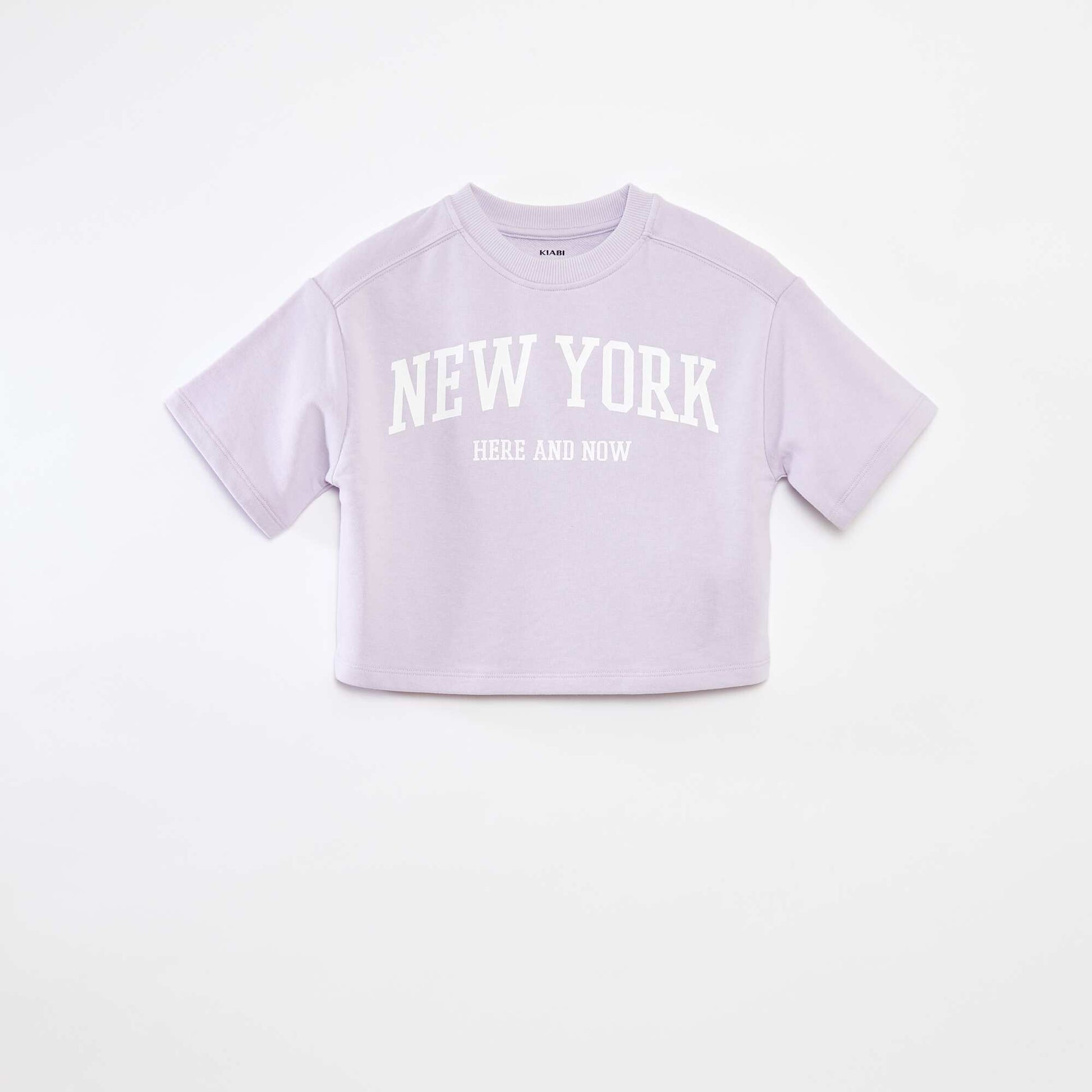 Short-sleeved cropped T-shirt PURPLE