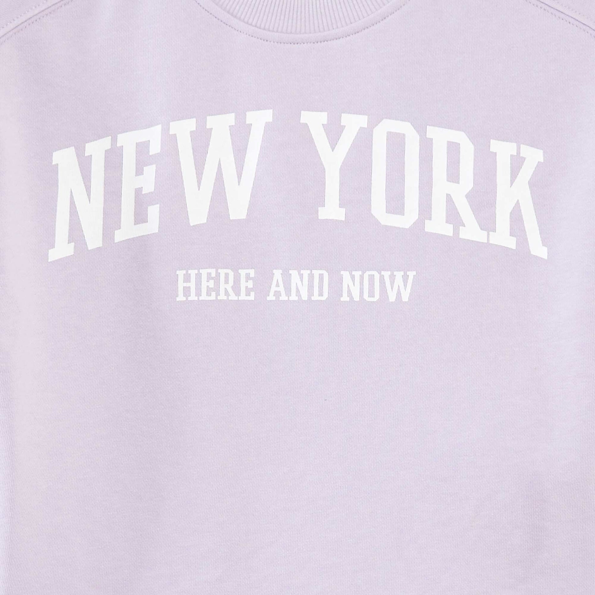 Short-sleeved cropped T-shirt PURPLE
