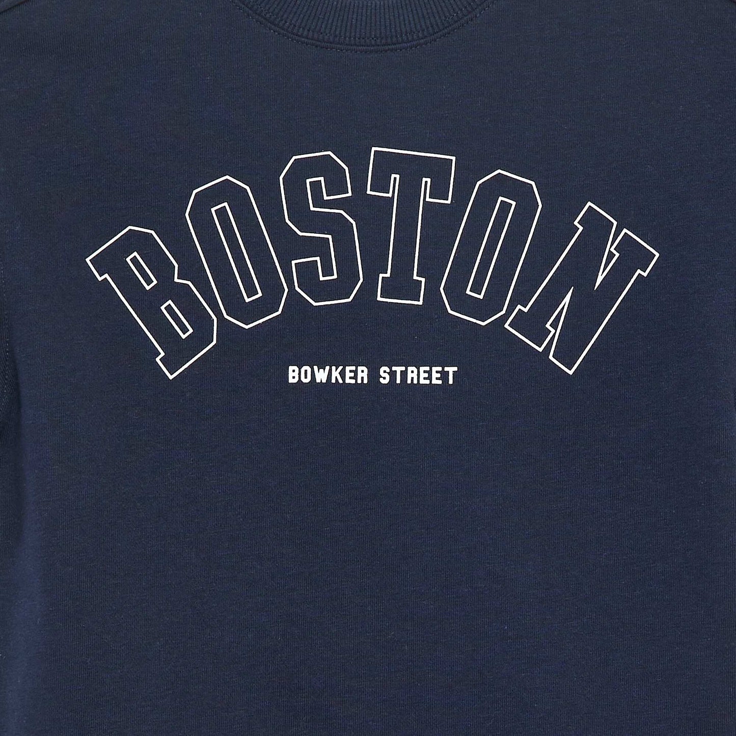 Short-sleeved varsity-style T-shirt BLUE