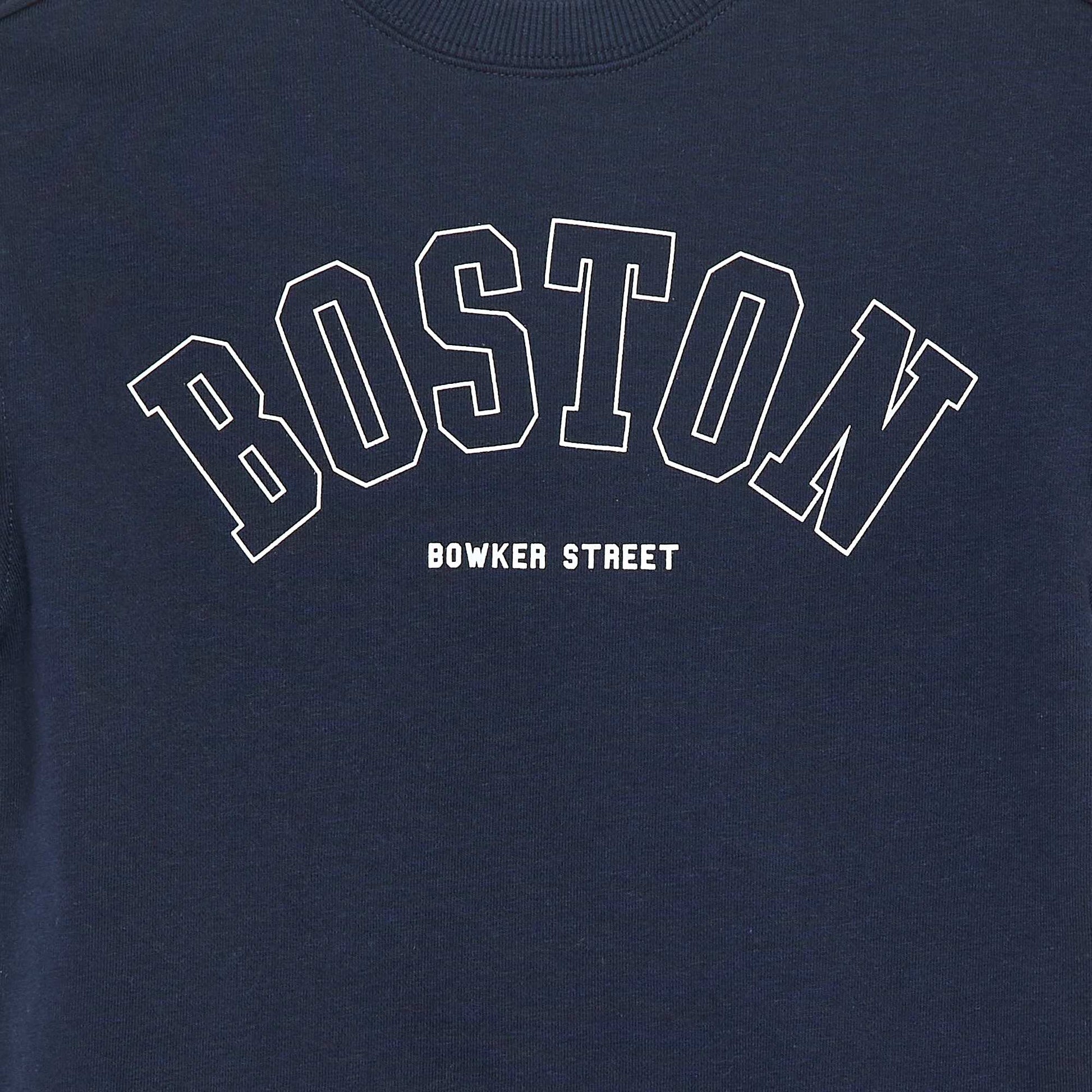 Short-sleeved varsity-style T-shirt BLUE