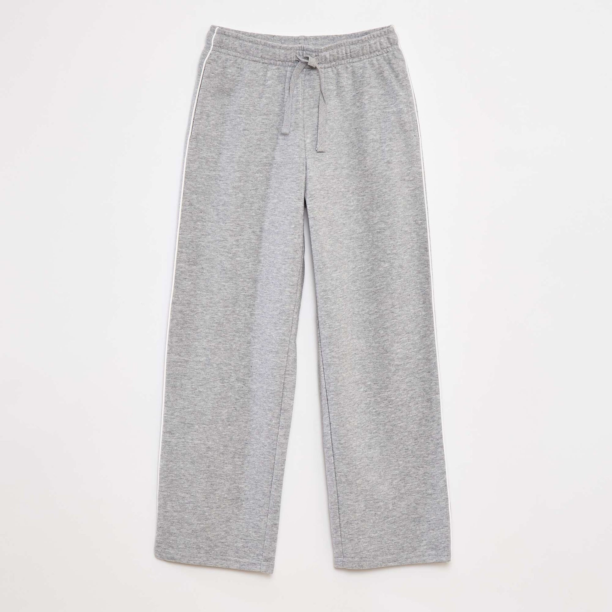 Wide-leg joggers with contrasting trim GREY