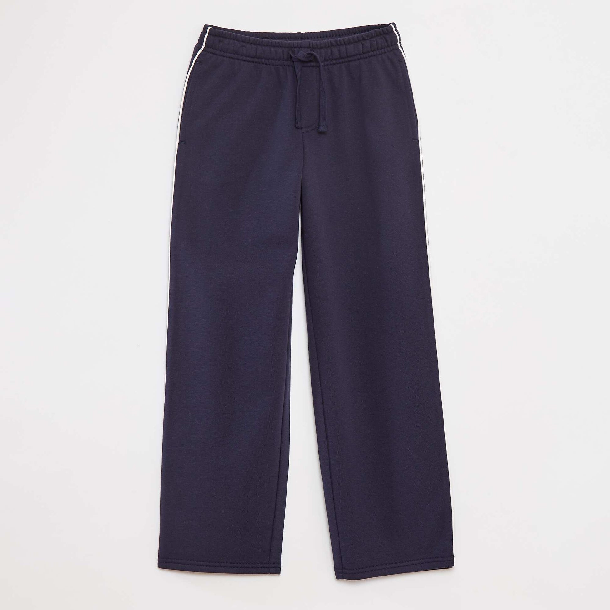 Wide-leg joggers with contrasting trim BLUE